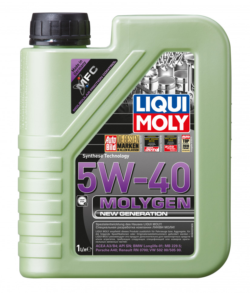 9053 Liqui Moly HC-синт.мот.масло Molygen New Generation 5W-40 (1л)